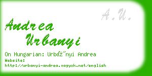 andrea urbanyi business card